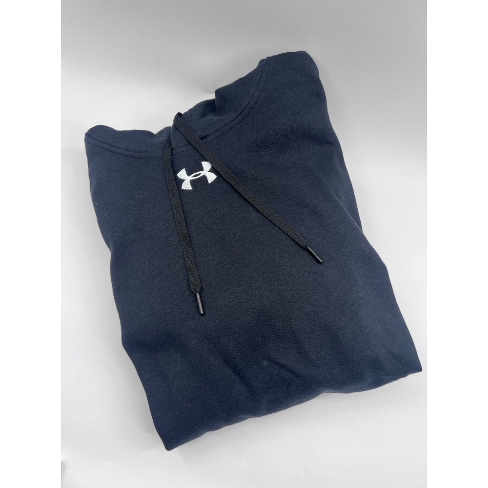 Under Armour Mens Hustle Fleece Hoodie Black Loose Fit Pullover 1300123-001 M